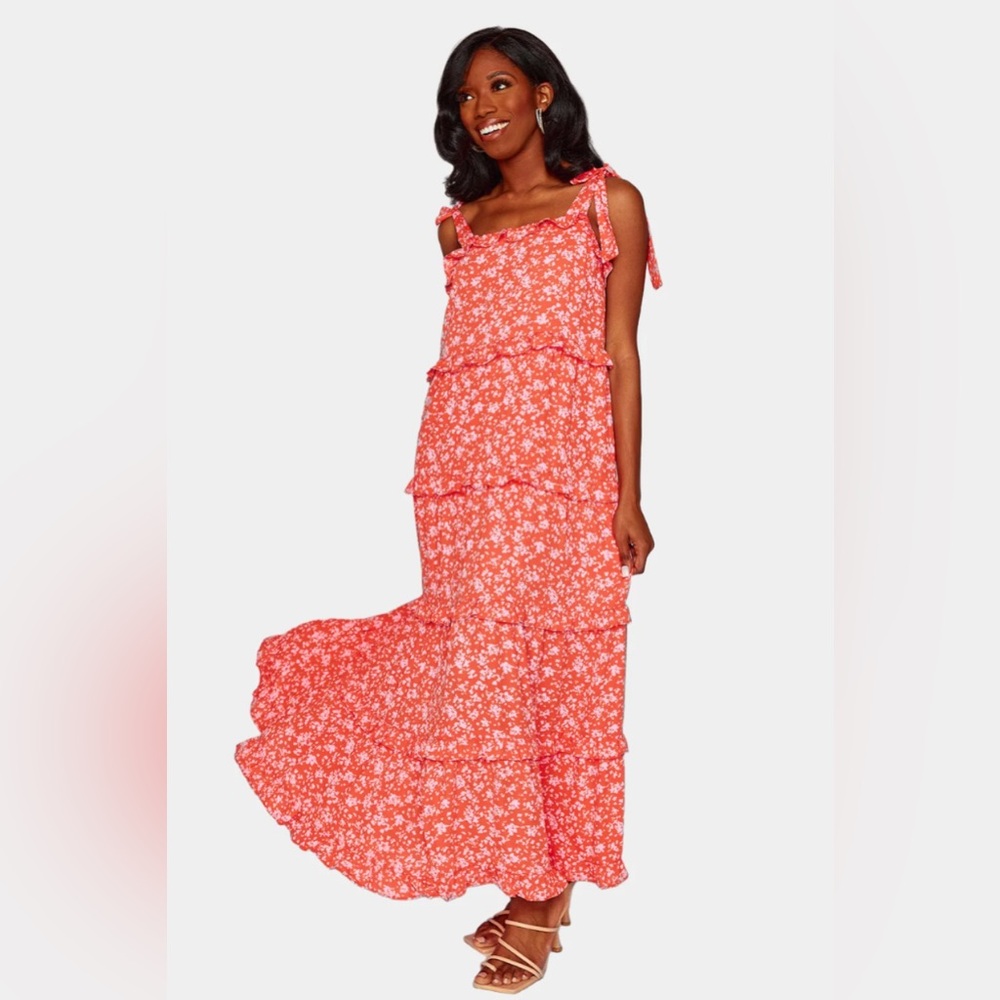 BUDDY LOVE | LIBBY TIE-SHOULDER MAXI DRESS - MAI TAI